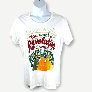 Hamilton Schuyler Sisters Revolution Crew Neck Graphic Shirt XXL